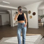 MARKA MODEL YÜKSEK BEL LİKRALI BOYFİT JEAN - MAVİ