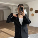 ATLAS PAMUK KARIŞIM TEK DÜĞME CEKET - SİYAH