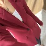 ATLAS PAMUK KARIŞIM TEK DÜĞME CEKET - BORDO