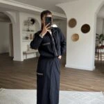 BONCUK DİKİM DETAY BEL BÜZGÜ ETEK PARAŞÜT TAKIM - LACİVERT