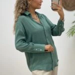 OVERSİZE KLASİK GÖMLEK - YEŞİL