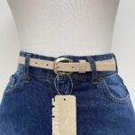 1,5CM İTHAL LİGHT GOLD TOKA KEMER - BEJ