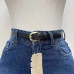 1,5CM İTHAL LİGHT GOLD TOKA KEMER - SİYAH