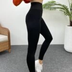 KEMER DETAYLI ÇELİK TAYT - SİYAH