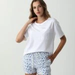 VALİNİ DOKUMA DESENLİ ŞORT - SAKS