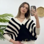 YARASA KOL KAZAK - SİYAH-KREM