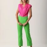 İÇ BEL LASTİK BİLEK BOY PANTOLON - YEŞİL