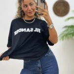 ÖN BASKI SALAŞ TİŞÖRT - SİYAH