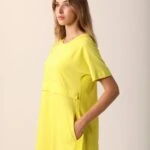 ARKA POPLİN PENYE ELBİSE - FISTIK YEŞİLİ