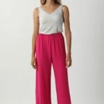 BEL LASTİK BOL PAÇA PANTOLON - FUŞYA