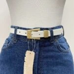 2CM AĞIR GOLD TOKA KEMER - BEYAZ