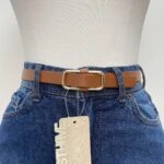 2CM GEÇMELİ DİKDÖRTGEN GOLD TOKA KEMER - TABA