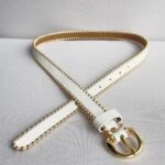 2CM GOLD TOKA DORİKALI KEMER - BEYAZ