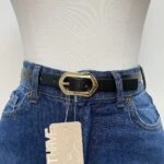 2CM KÖŞEGEN GOLD TOKA KEMER - SİYAH