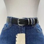 3 CM KÖPRÜLÜ GÜMÜŞ TOKA KEMER - SİYAH