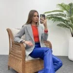 BALIKSIRTI KAŞE CEKET - GRİ