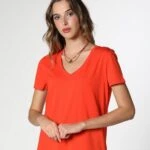 V YAKA BASİC TİŞÖRT - KIRMIZI