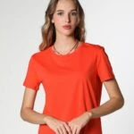 BİSİKLET YAKA BASİC TİŞÖRT - KIRMIZI