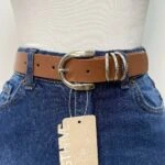 3,5 CM ÜÇLÜ KÖPRÜ GÜMÜŞ TOKA KEMER - TABA