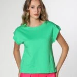 BİSİKLET YAKA DÜŞÜK KOL TİŞÖRT - AÇIK YEŞİL