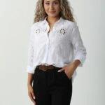 UZUN KOL NAKIŞ GÖMLEK - BEYAZ