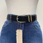 3,5CM ÇİFT KÖPRÜ GOLD TOKA KEMER - SİYAH