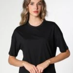 BİSİKLET YAKA KISA TİŞÖRT - SİYAH