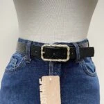 3CM ANAKONDA DESEN BURGU GOLD TOKA KEMER - SİYAH