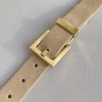 3CM GOLD KARE KÖPRÜLÜ TOKA KEMER - BEJ