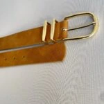 3CM GOLD TOKA ÇİFT KÖPRÜ KEMER - CAMEL