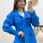 4 CEP FERMUARLI TRENÇ - İNDİGO