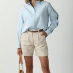 KOL DÜĞMELİ SALAŞ GÖMLEK - MAVİ