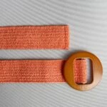4,5CM LİKRALI HASIR AHŞAP TOKA KEMER - ORANGE