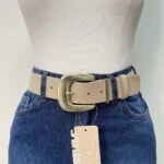 4CM KÖPRÜLÜ GENİŞ GOLD TOKA KEMER - BEJ