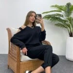 OMUZ DEKOLTE PENYE TAKIM - SİYAH