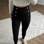 6 DÜĞME ÖN DİKİŞ VİSKON ÇELİK TAYT - SİYAH