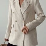 6155 PAMUK KETEN KRUVAZE CEKET - TAŞ