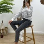 ÇİZGİLİ SWEAT - LACİVERT ÇİZGİLİ