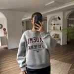 ACADEMİA YAZI BASKI ARKA ŞERİT DETAY ŞARDONLU SWEAT - GRİ MELANJ