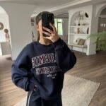 ACADEMİA YAZI BASKI ARKA ŞERİT DETAY ŞARDONLU SWEAT - LACİVERT