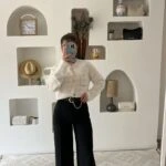 AKSESUAR DETAY KEMERLİ BOL PAÇA LİKRALI PANTOLON - SİYAH