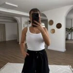 ALO YAZILI CEPLİ LİKRALI ŞORT - SİYAH