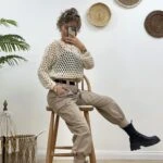 KARGO CEP BİLEK BANTLI KEMERLİ PANTOLON - BEJ