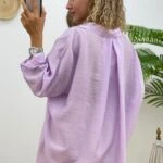 ARKA A PİLE TEK CEP SALAŞ GÖMLEK - LİLA