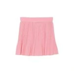 ARKA BEL LASTİK ASTARI ŞORTLU PİLE ETEK - PEMBE