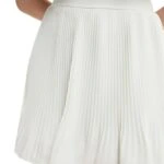 ARKA BEL LASTİK ASTARI ŞORTLU PİLE ETEK - EKRU