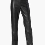 ARKA BEL LASTİKLİ BORU PAÇA DERİ PANTOLON - SİYAH