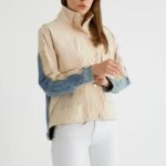 ARKA JEAN KOL BİYELİ KAPAK CEPLİ VİSKON TRENÇ - TAŞ