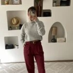 ARKA KAPAK CEP ÖN PİLİ KEMERLİ KANVAS PANTOLON - BORDO