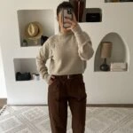 ARKA KAPAK CEP ÖN PİLİ KEMERLİ KANVAS PANTOLON - KAHVE